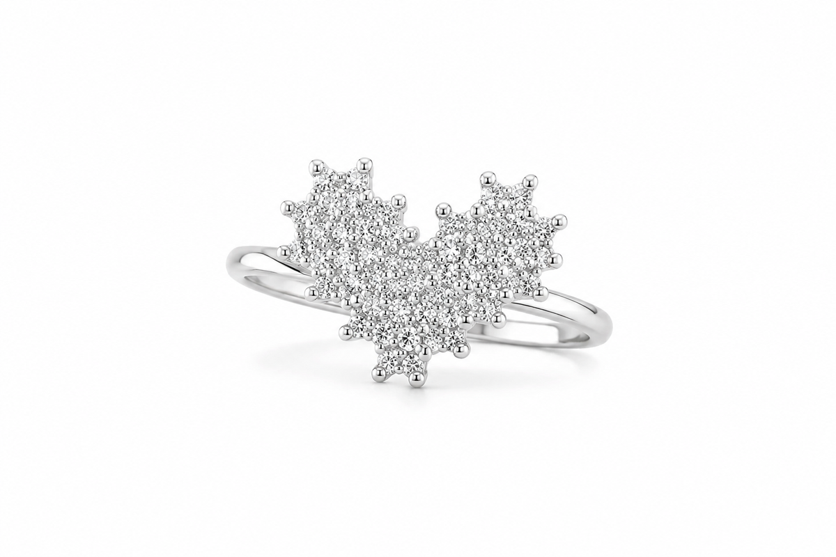 Heart Cluster Sparkle Ring