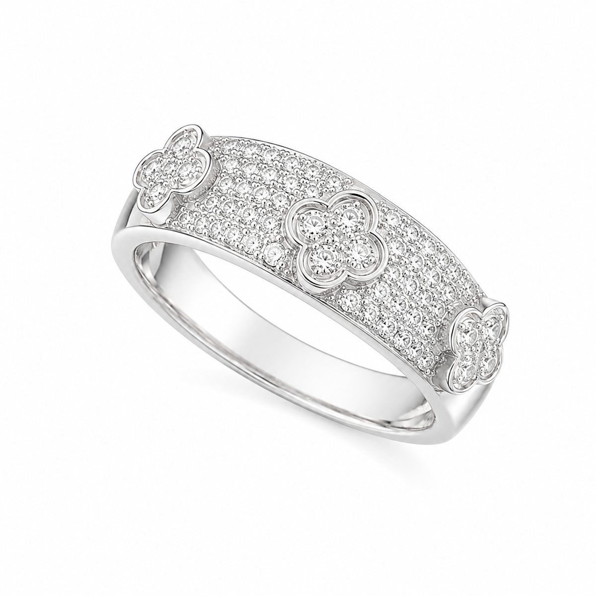 Éclat Floral 925 Sterling Silver Ring