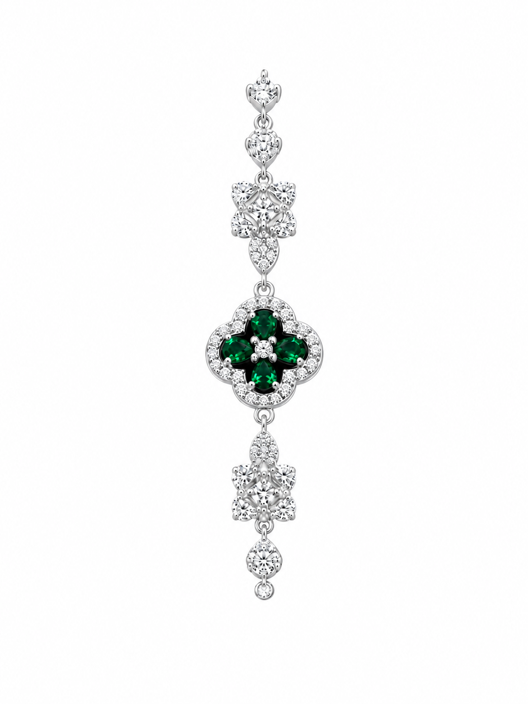 Green Clover Crystal Adjustable Bracelet