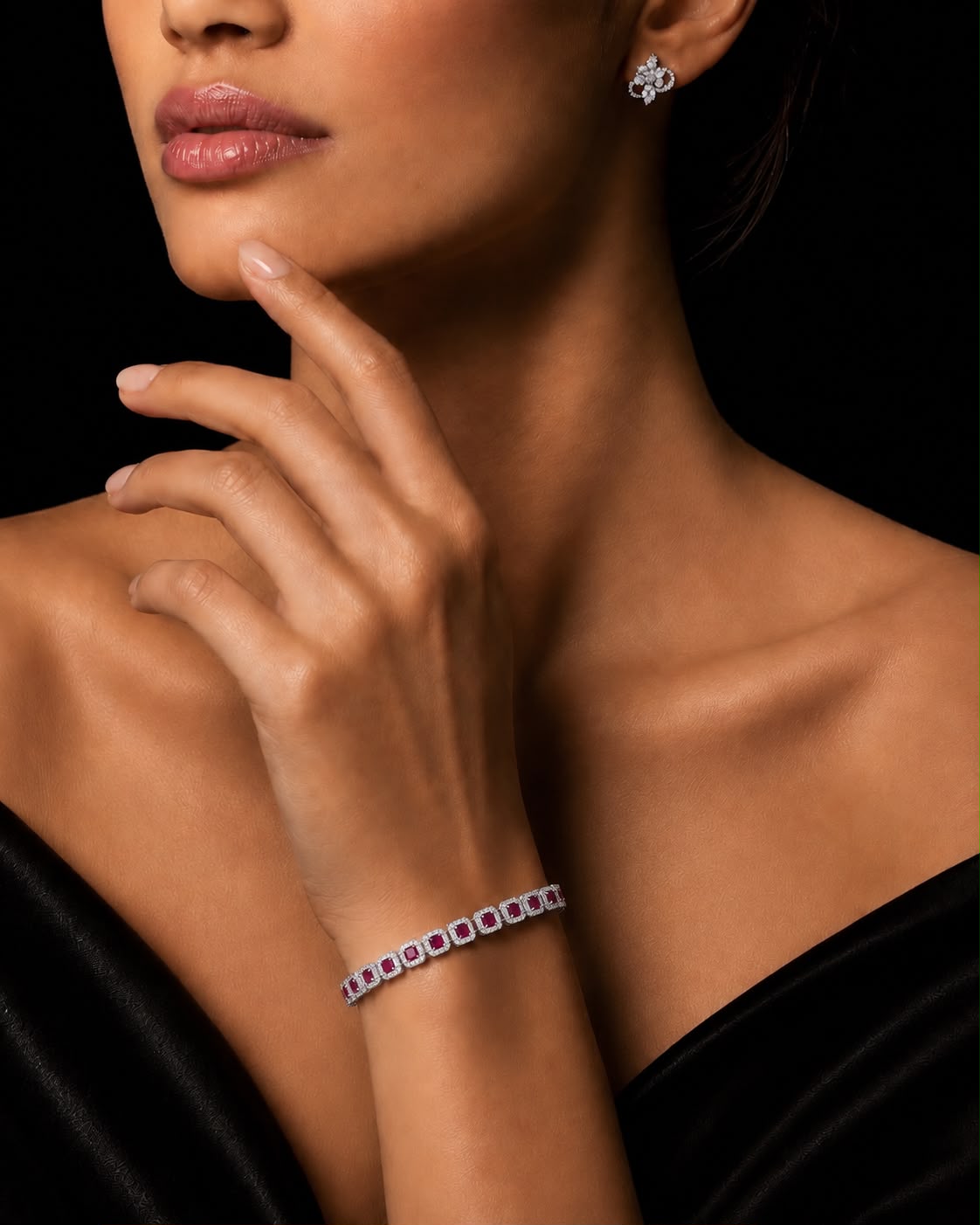 925 Ruby tennis bracelet
